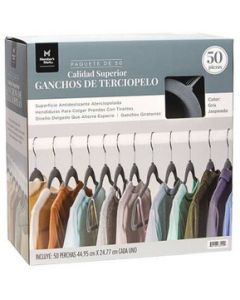 Ganchos de Terciopelo 50 Piezas Member's Mark 981001484 SMS - Gris