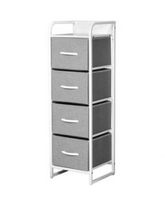 Mueble Buro Torre Mueble Moderno Organizador 4 Cajones Tela Gris