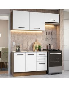 Cocina Integral 180cm Marrón/Blanco Agata Madesa 09 - Marron/Blanco