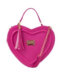 Bolsa De Mujer Fana Corazón Color Buganvilia Reforzada