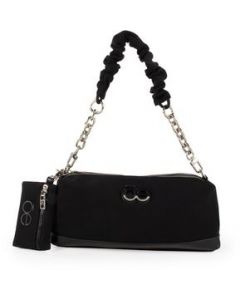 Bolsa Bowling Cloe para Mujer Textil con Monedero Negro - MEDIANA