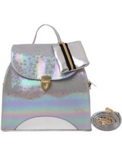 Bolsa De Niña Fana Trini Color Plata Con Asas