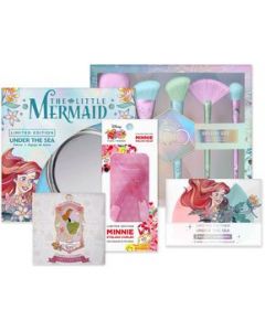 Sombras, brochas,espejo,esponjas con enchinador Disney 100