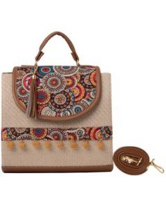 Bolso Yute De Mujer Fana Roma Color Camel Reforzada