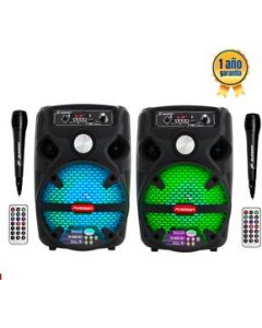 Combo 2 Bafles de 8" Recargables PBS-8007-COMBO con Bluetooth.