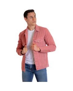 Chamarra De Mezclilla Hombre Indicum Pink Slim Fit Rosa - L