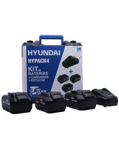 Kit 3 Baterias 4.0 Mah/ 1 Cargador Hyundai P/Herramienta 20v - HYPACK4