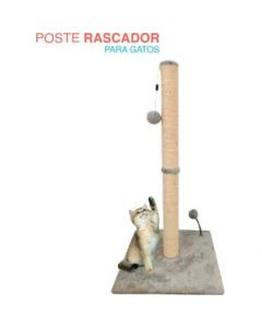 Poste Rascador Tubular con Juguete Colgante DesmontableGRIS