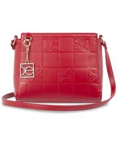 Bolsa Crossbody Cloe para Mujer Monograma Troquelado Rojo - GRANDE