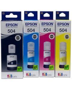 Combo 4 Botella Tinta Epson 504 Negro Cian Magenta Amarillo