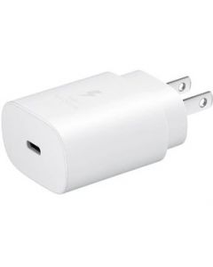 Cargador Adaptador de Pared Samsung Tipo C Sin Cable 25W Original - Blanco