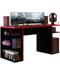 Escritorio Gamer Moderno para PC y Consola Armable - Rojo