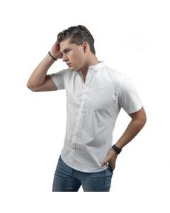 Camisa Manga Corta Cuello Mao Stretch Blanco - CH