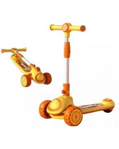 Scooter Patín Del Diablo Para Niños Aeiou 616 Plegable Amarillo