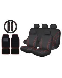 Fundas Para Asiento Deportivas 16 Piezas Autostyle Sb-1453-01P-1 - Negro - &hellip;