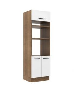 Mueble de Cocina Para Horno Madesa Agata 70 cm 3 Puertas Marrón/Blanco - Marron/Blanco