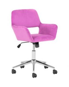 Silla De Oficina Secretarial Onof Altura Ajustable Giratoria - Violeta/Terciopelo