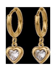 LuckyLy Aretes de Mujer Corazón con Zirconia, Dalia - UNITALLA