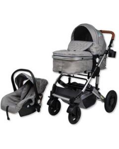 Carriola Con Portabebé Y Bambineto Star Kids Galaxis - Gris