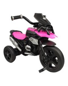 Triciclo para Niños con Diseño de Moto y Luz Frontal Rosa - Rosas