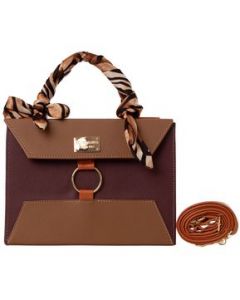 Bolsa Para Mujer Fana Minerva Color Vino/Camel Moderna